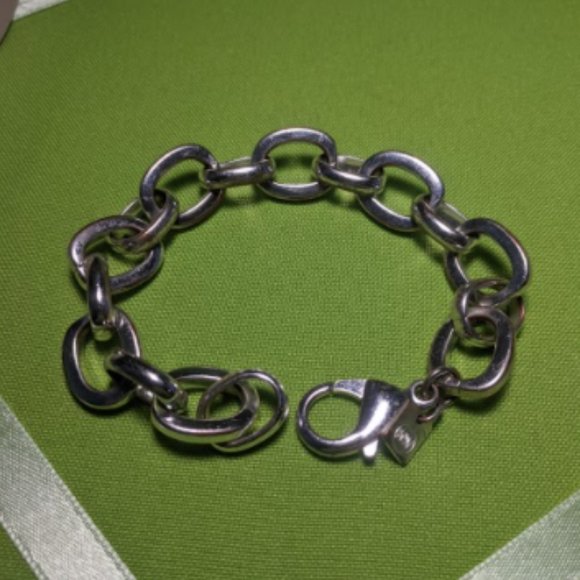 Thick Chain Bracelet, Chunky Oval Cable Link - Picture 5 of 6